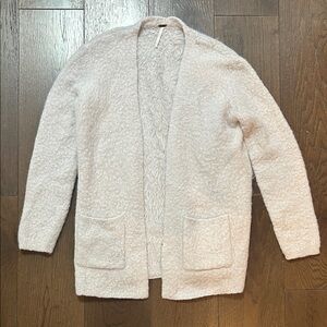 Free People Phantom Boucle Cardigan Sweater Cream Size Small